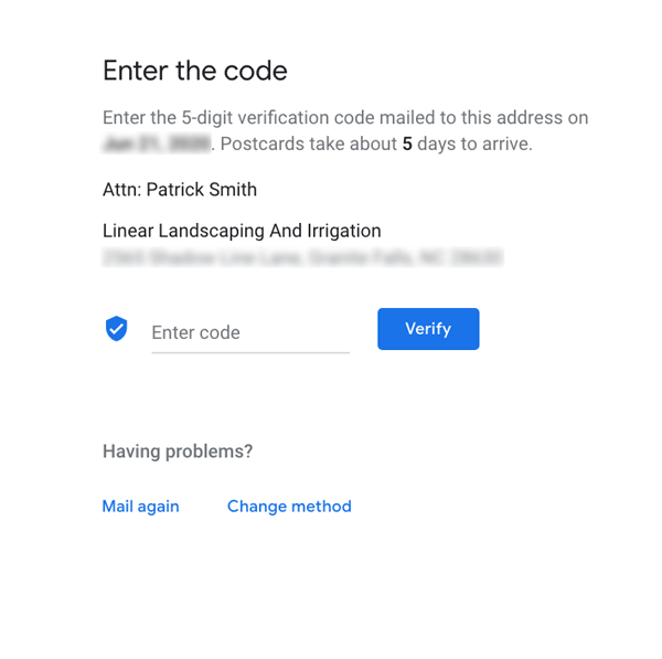Google My Business Step 15.1 Verification Enter The Code