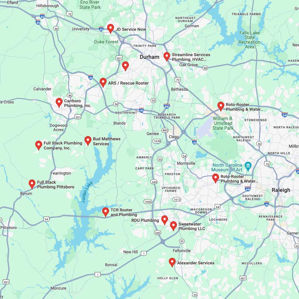 Local SEO 101: How to Grow Your Service Area Business image Water Heater Installation in North Carolina in Google Maps - Screenshot from Google
