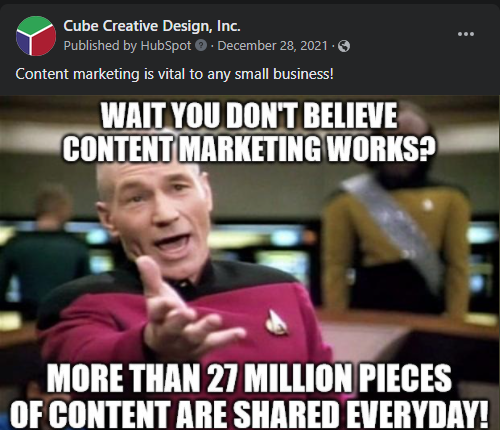 Local Social Media Marketing for Asheville Firms image cube creative design facebook content marketing