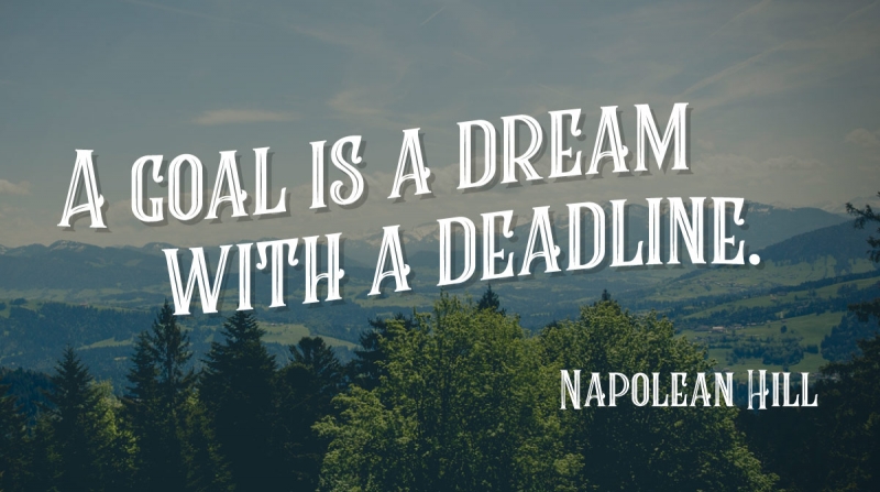 21 Quotes to Beat the Monday Slump image A goal is a dream with a deadline. -Napolean Hill